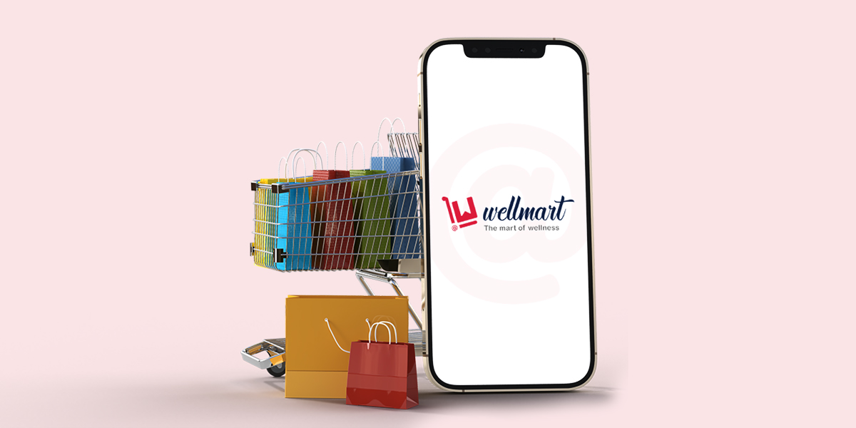 online shop store with smartphone mockups template and shopping